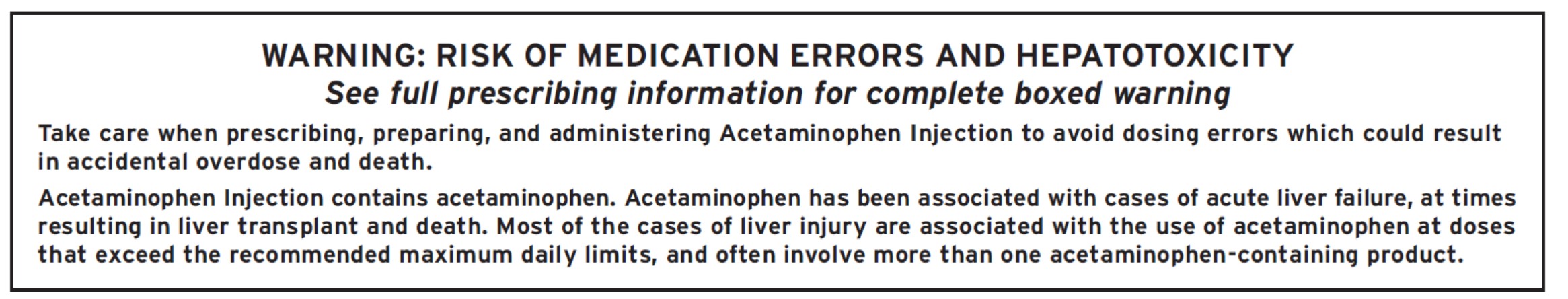 Acetaminophen box